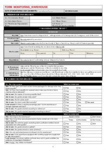 IMPACT - UNICEF Third-Party Monitoring - Warehouse Form