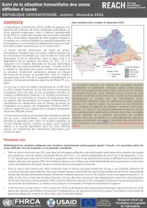 Evaluation multisectorielle dans les zones difficiles d’accès (H2R), RCA – fin 2021
