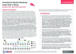 REACH South Sudan Regional Situation Overview Greater Bahr el Ghazal 2022-11-01 - 2023-03-31