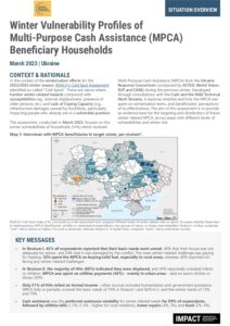 Ukraine Winter Vulnerability Profiles of Multi-Purpose Cash Assistance (MPCA) Beneficiary Households (March 2023)