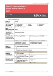 REACH Ukraine Area-based Assessment (Mykolaiv) Terms of Reference March 2023