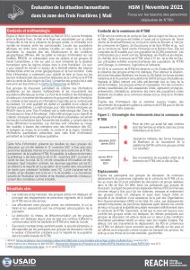 Suivi de situation humanitaire au Mali des personnes déplacées de la commune de N'Tillit dans la région de Gao, Focus groupe de discussion(2021-11-12)
