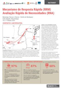 REACH Moçambique RRM Avaliação Rápida de Necessidades Factsheet - Mararange, Nacaca e Nacuca - Distrito de Montepuez (17/10/2025)