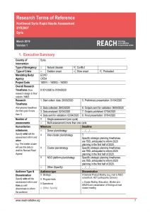 REACH SYR - Terms of Reference - Northwest Syria Rapid Needs Assessment - April 2020