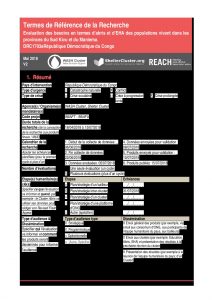 REACH_RDC_Termes de Référence_Evaluation Sud Kivu_Maniema_June2018