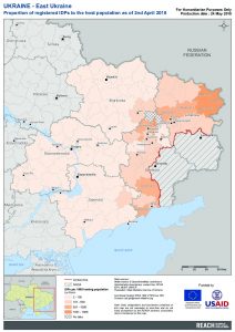 UKR_Map_East Ukraine_Proportion Of Registered IDPs_24MAY2018_A4