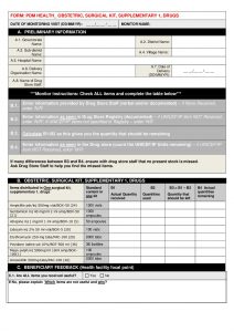 IMPACT - UNICEF Third-Party Monitoring - Obstetric PDM Form, Supplement 1: Medicines