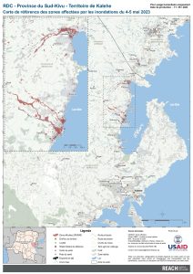 REACH DRC Carte de référence des zones affectées par les inondations dans le Territoire de Kalehe, 4-5 mai 2023