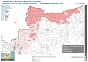 Northwest Syria - Earthquake Exposed Communities Reference map 08 Feb 2023 A0