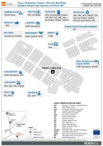 REACH KEN Map Actor and Service Maping Dadaab HagaderaRefugeeCamp3W 07MAY2021 A3