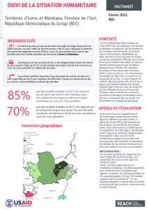 RDC suivi de la situation humanitaire Irumu et mambasa Ituri février 2023