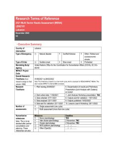 REACH MSNA Lebanon: Termes of references, December 2021