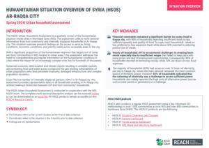Urban Humanitarian Situation Overview in Raqqa city – Spring 2024