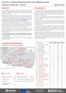 Evaluation multisectorielle dans les zones difficiles d’accès, Sud-Est 2 de la République Centrafricaine – Novembre 2020