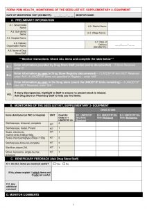 IMPACT - UNICEF Third-Party Monitoring - SEDSL PDM Form, Supplement 2: Equipment
