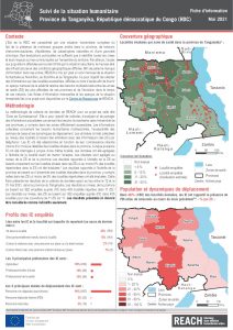 Suivi de la situation humanitaire au Tanganyika, mai 2021