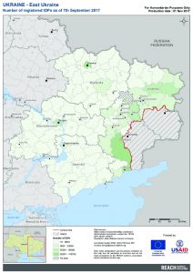 UKR_Map_East Ukraine_Number Of Registered IDPs_01NOV2017_A4