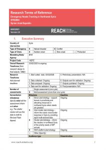 Syria TOR Version 2.0 Emergency Needs Tracking NWS March 2021