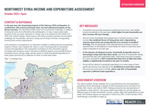 REACH Syria, Northwest Syria Income and Expenditure Assessment Situation Overview (October 2023)