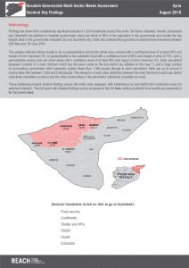 SYR_Factsheet_Hasakeh Governorate MSNA Sectoral Key Findings_August 2016