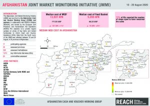 Joint Market Monitoring Initiative (JMMI) in Afghanistan, factsheet - August 2020