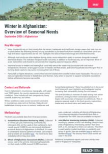 REACH Afghanistan Winterisation Brief (October 2026)