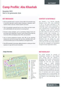 REACH Abu Khashab Camp Profile, Northeast Syria - November 2023