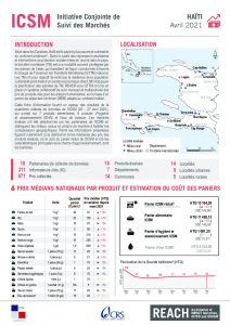 Fiche d’information de l’Initiative Conjointe de Suivi des Marchés en Haïti – 5ème cycle, avril 2021