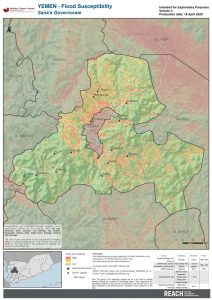 REACH YEM MAP Sana'a HVA FloodSusceptibility 16APR2020 A4 V2