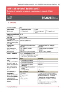 Niger Evaluation Protection Tillabéri - Termes de Références - Mars 2021