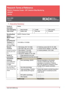 REACH Ukraine, IDP Collective Site Monitoring, updated Terms of Reference, March 2026