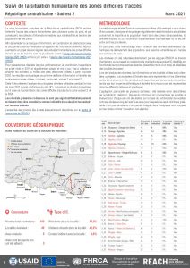 Evaluation multisectorielle dans les zones difficiles d'accès en RCA, Sud-est2, RCA - Mars 2021