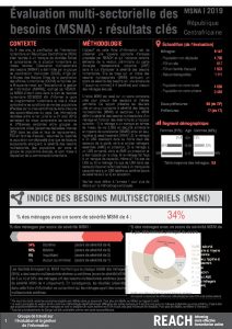 Evaluation multisectorielle des besoins en République Centrafricaine, fiches d'information – février 2020