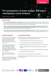 Winter Power Outages and Social resilience - Ukraine 2025