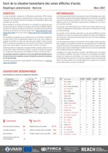 Evaluation multisectorielle dans les zones difficiles d'accès en RCA, Nord-est, RCA - Mars 2021