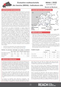 Factsheets MSNA Boucle du Mouhoun