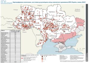 REACH, Україна, Моніторинг місць компактного проживання ВПО, Мапа, Готові до розміщення внутрішньо переміщених осіб МКП, Липень 2023