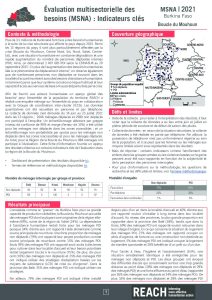 Evaluation multisectorielle des besoins (MSNA) 2021) : Indicateurs clés - Boucle du Mouhoun - Burkina Faso
