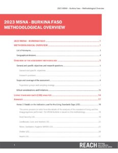 REACH_BFA_2023_Evaluation multisectorielle des besoins (MSNA)_Methodological overview