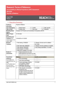 REACH Moldova - Accountability to Affected Populations (AAP) Assessment - Terms of Reference (August 2025)