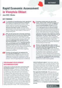 REACH UKR1908 FS Rapid Economic Assessment in Vinnytska oblast, June 2023
