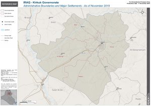 Iraq Reference Map Kirkuk Administrative Boundaries A1 – November 2019