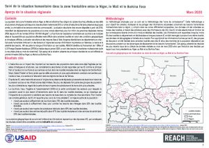 Evaluation de la situation humanitaire, Niger, Mali et Burkina Faso, aperçu de la situation – Mars 2020