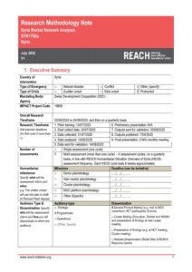REACH Syria - Market Network Analysis - 2025 - Methodology note + Data Analysis Plan