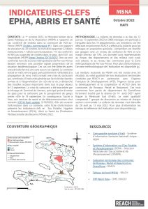 Evaluation multisectorielle des besoins (MSNA) 2022 - Résultats-clés - EPHA, Abris et Santé