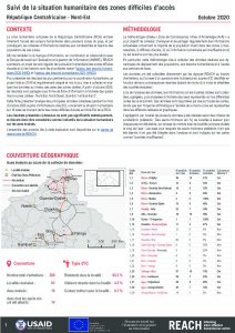 Evaluation multisectorielle dans les zones difficiles d’accès, Nord-Est de la République Centrafricaine – Octobre 2020