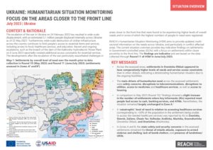 REACH Ukraine HSM Round 11 Situation Overview: Humanitarian needs in the areas closer to the front line