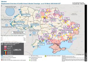 Ukraine Displacement Overview Map (as of 16 Mar 2022)