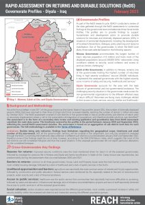 REACH Iraq Returns and Durable Solution (ReDS) - Governorate Profiles Diyala February 2023