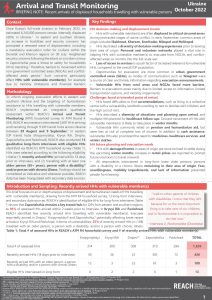REACH Ukraine Arrival and Transit Monitoring Briefing Note (Round 4, October 2022) English